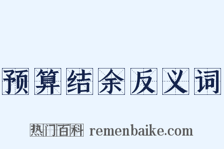 预算结余反义词是什么意思的图片
